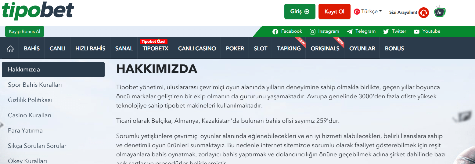Tipobet Hakkımızda